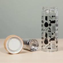 Load image into Gallery viewer, Domino Glass Tea Infuser Bottle