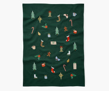 Load image into Gallery viewer, Rifle Paper Co. Holiday Embroidered Tea Towel