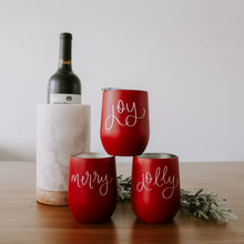 Load image into Gallery viewer, Merry Metal Wine Tumbler