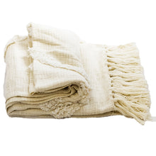 Load image into Gallery viewer, Modern Tribal Tufted Cotton Throw - Cream