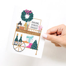 Load image into Gallery viewer, Holiday Liquor Bar Cart Greeting Card