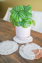 Load image into Gallery viewer, Macrame Fringe Coaster - Natural/Coffee