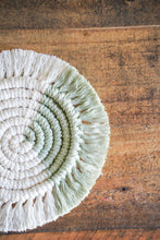Load image into Gallery viewer, Macrame Fringe Coaster - Natural/Sage