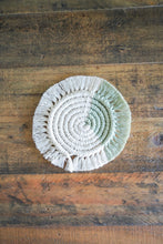 Load image into Gallery viewer, Macrame Fringe Coaster - Natural/Sage