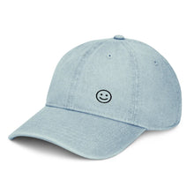 Load image into Gallery viewer, Smiley Embroidered Denim Hat
