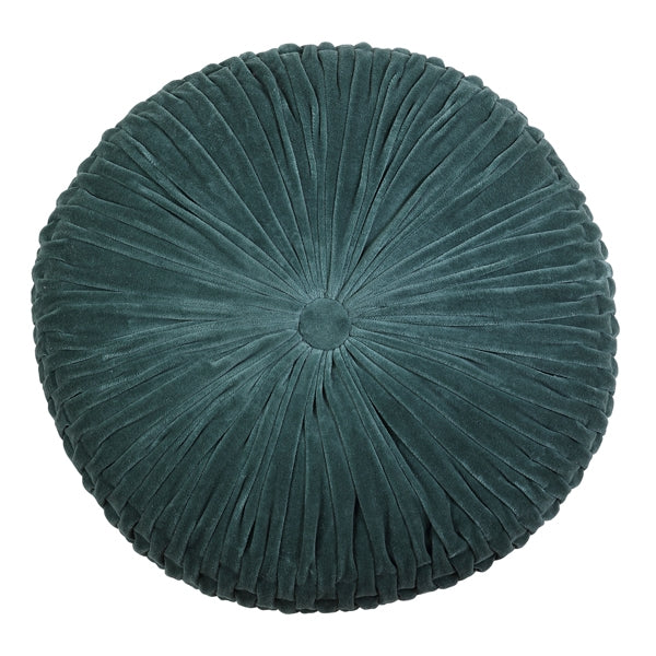 Velvet Round Cushion - Evergreen