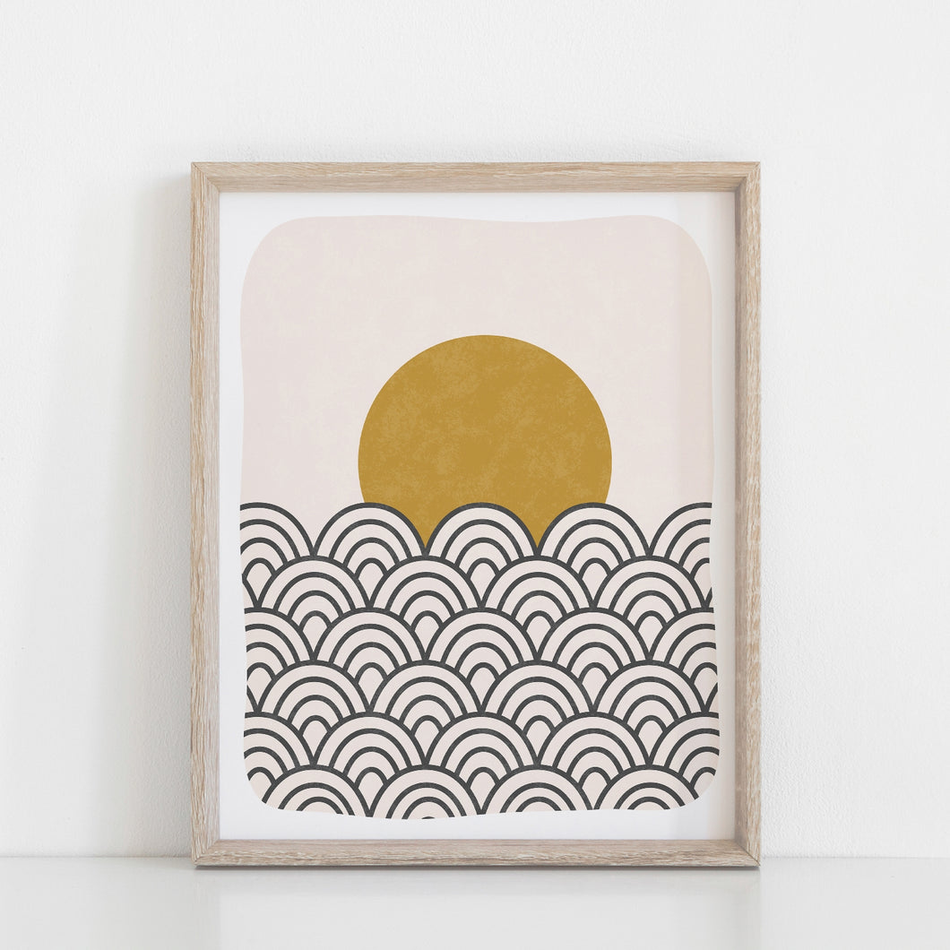 Wall Art Print Sun & Waves