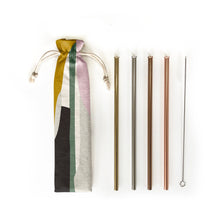 Load image into Gallery viewer, Eco Friendly Reusable 6 pc Straw Set - Blocks

