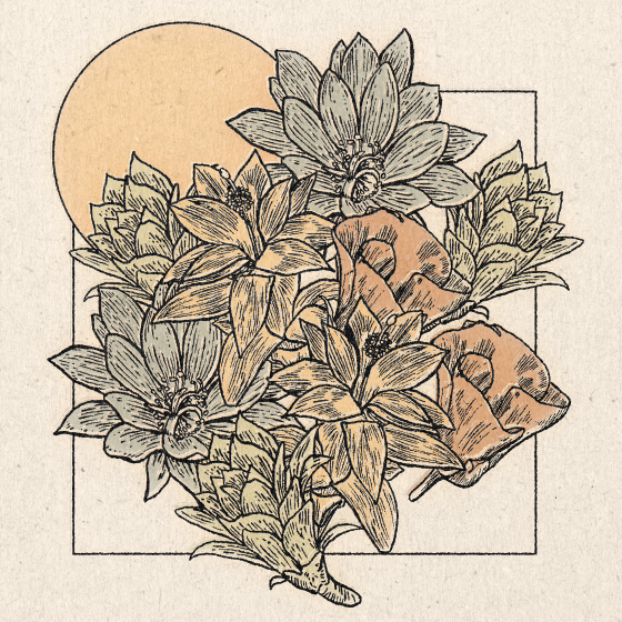 'Desert Florals' Print
